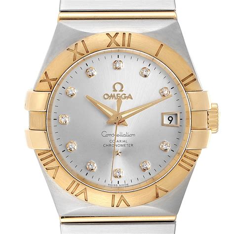 omega diamnd and gold mens watch|solid gold diamond watches men.